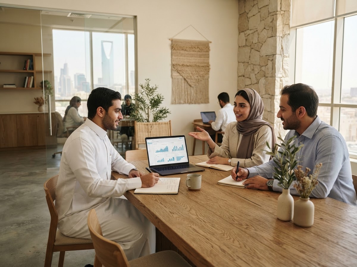Halal TradeRiwaq AI فريق تحليل بيانات يراجع مؤشرات السوق